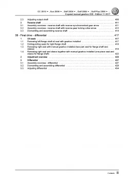 VW EOS type 1F 2006-2015 6 speed manual gearbox 02S repair workshop manual pdf