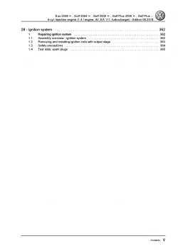 VW EOS type 1F 2006-2015 4-cyl. 1.4l petrol engines 122 hp repair manual pdf