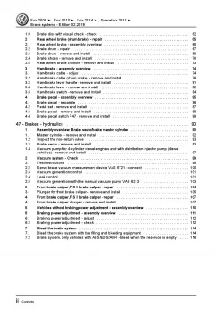 VW Fox type 5Z from 2003 brake systems repair workshop manual pdf ebook