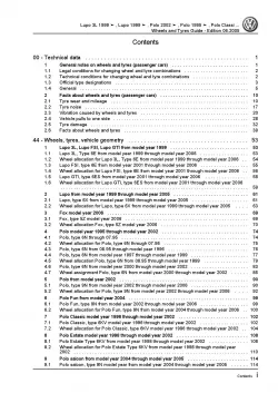 VW Fox type 5Z from 2006 wheels and tyres repair workshop manual pdf ebook