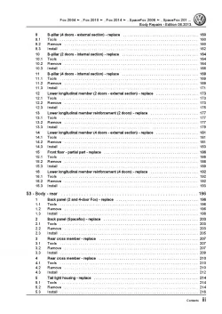 VW Fox type 5Z from 2003 body repairs workshop repair manual pdf ebook