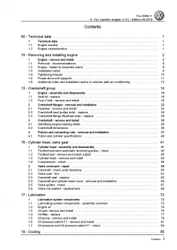 VW Fox 5Z from 2003 4-cyl. 1.4l petrol engines 74 hp repair workshop manual pdf