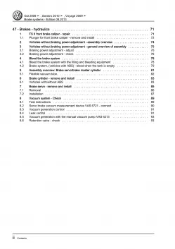 VW Gol 3 type 5U1 2008-2012 brake systems repair workshop manual download eBook