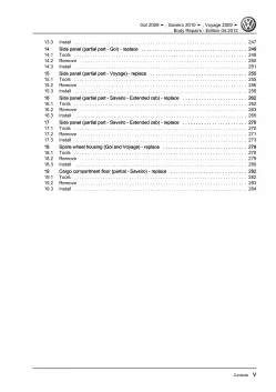 VW Gol 3 type 5U1 2008-2012 body repairs workshop manual pdf download eBook