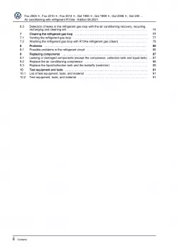 VW Gol 3 5U1 2008-2012 air conditioning systems refrigerant R134a manual eBook