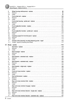 VW Gol 3 type 5U3 2012-2017 body repairs workshop manual download pdf eBook