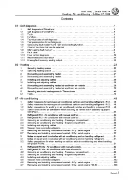 VW Golf 3 1H (91-99) heating air conditioning system repair workshop manual pdf