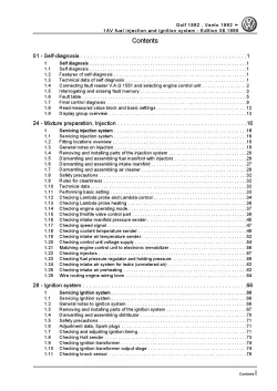 VW Golf 3 1H (91-99) 1AV fuel injection ignition 75 hp system repair manual pdf