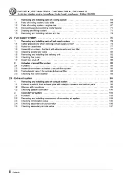 VW Golf 1H (91-99) 4-cyl. injection engine mechanics 1.6l 2.0l repair manual pdf