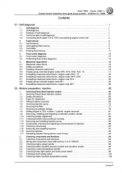 VW Golf 3 1H (91-99) 1.9l diesel injection glow plug system repair manual pdf