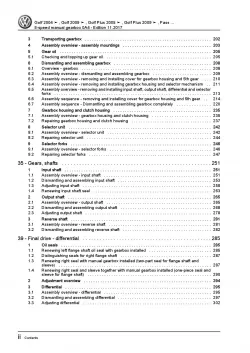 VW Golf 5 type 1K (03-08) 5 speed manual gearbox 0A4 repair workshop manual pdf