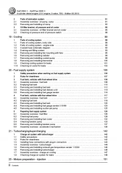 VW Golf 5 1K 2003-2008 4-cyl. diesel engines 140 hp repair workshop manual pdf