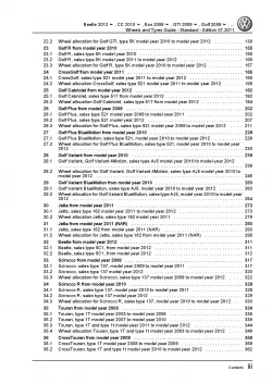 VW Golf 6 1K 5K 2008-2012 wheels and tyres standard repair workshop manual pdf