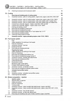 VW Golf 6 1K 5K 2003-2008 4-cyl. 1.6l petrol engines 102 hp repair manual pdf