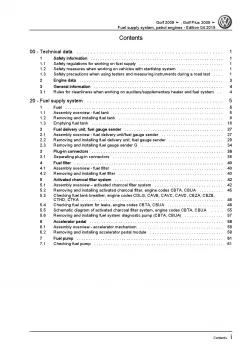 VW Golf 6 1K 5K (08-12) fuel supply system petrol engines repair workshop pdf