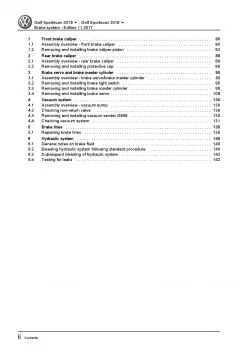 VW Golf 7 Sportsvan AM 2014-2018 brake systems repair workshop manual pdf ebook
