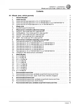 VW e-Golf 7 type BE1 2014-2017 wheels and tyres repair workshop manual pdf ebook