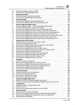 VW e-Golf 7 type BE1 2017-2020 electrical system repair workshop manual pdf