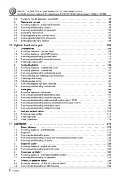 VW Golf 8 CD from 2019 4-cyl. natural gas petrol engines 130 hp repair manual