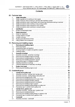 VW Golf 8 CD from 2019 4-cyl. 2.0l diesel engines 115-200 HP repair manual pdf