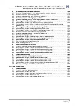 VW Golf 8 CD from 2019 4-cyl. 2.0l diesel engines 115-200 HP repair manual pdf