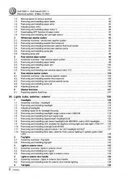 VW Golf 8 Variant type CG from 2020 electrical system repair workshop manual pdf