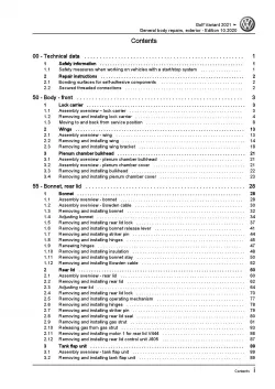 VW Golf 8 Variant CG from 2020 general body repairs exterior workshop manual pdf