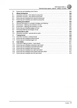 VW Golf 8 Variant CG from 2020 general body repairs exterior workshop manual pdf