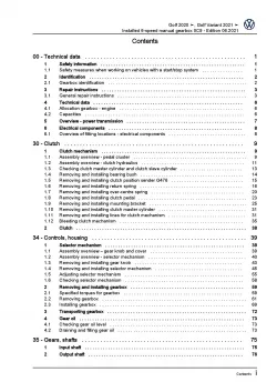 VW Golf 8 Variant CG (20>) installed 6 speed manual gearbox 0C9 repair manual