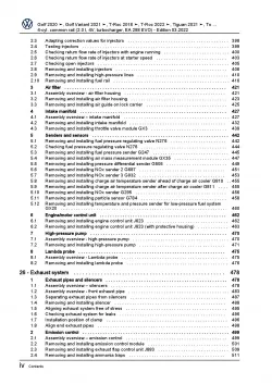 VW Golf 8 Variant CG from 2020 4-cyl. diesel engines 115-200 HP repair manual