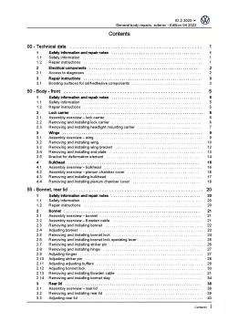 VW ID.3 type E11 from 2019 general body repairs exterior repair manual pdf ebook