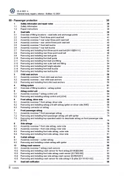 VW ID.4 E21 from 2020 general body repairs interior repair workshop manual pdf