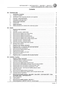 VW Jetta type 1K 2004-2010 5 speed manual gearbox 0A4 repair workshop manual pdf