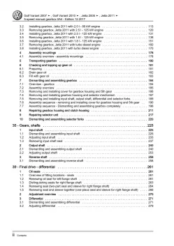 VW Jetta type 1K 2004-2010 5 speed manual gearbox 0A4 repair workshop manual pdf