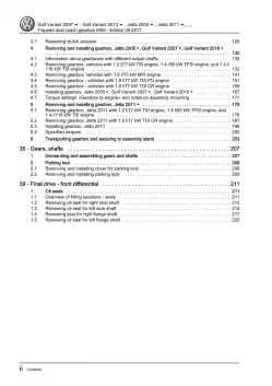 VW Jetta 1K 2004-2010 7 speed dual clutch gearbox 0AM repair workshop manual pdf