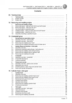 VW Jetta 1K (04-10) 5-cyl. diesel engines 150-170 hp repair workshop manual pdf