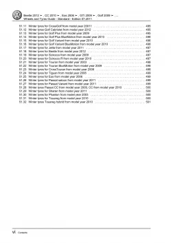 VW Jetta AV 2010-2014 wheels and tyres standard repair workshop manual pdf ebook