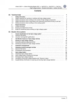 VW Jetta type AV 2010-2014 high voltage system repair workshop manual pdf ebook