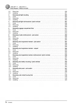 VW Jetta type AV 2010-2014 body repairs workshop repair manual pdf ebook file