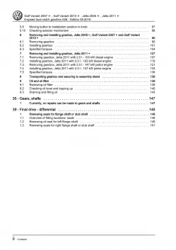 VW Jetta AV 2010-2014 6 speed dual clutch gearbox 02E repair workshop manual pdf