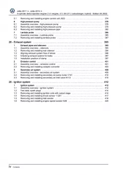 VW Jetta AV (10-18) 4-cyl. 1.4l petrol engines 150 hp repair workshop manual pdf