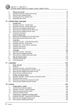 VW Jetta AV 2010-2018 5-cyl. petrol engines 170 hp repair workshop manual pdf