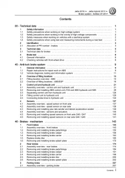 VW Jetta type AV 2014-2018 brake systems repair workshop manual pdf ebook file