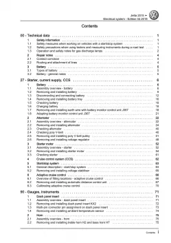 VW Jetta type AV 2014-2018 electrical system repair workshop manual pdf ebook