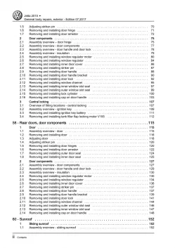 VW Jetta AV 2014-2018 general body repairs exterior repair workshop manual pdf