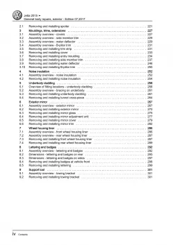 VW Jetta AV 2014-2018 general body repairs exterior repair workshop manual pdf