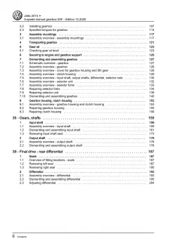 VW Jetta type AV 2014-2018 5 speed manual gearbox 0AF repair workshop manual pdf