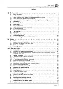 VW Jetta AV 2014-2018 6 speed dual clutch gearbox 02E repair workshop manual pdf