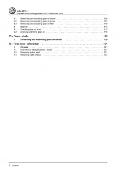 VW Jetta AV 2014-2018 6 speed dual clutch gearbox 02E repair workshop manual pdf