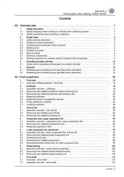 VW Jetta BU 2018-2021 running gear axles steering repair workshop manual pdf